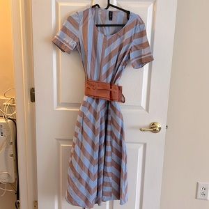 Blue dress in stripe